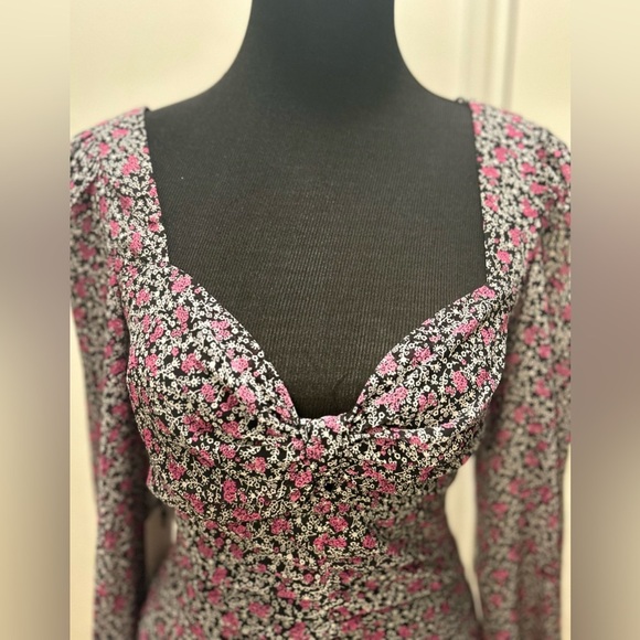 NWT Revolve Floret Studios Floral Chiffon Dress Med 32” D1 - Picture 3 of 11